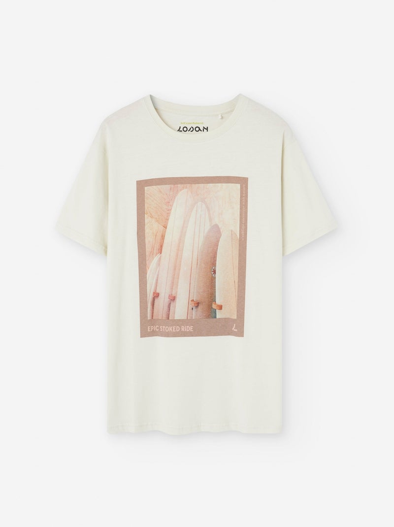 T-shirt en Coton avec Imprimé Gris clair - Kiabi