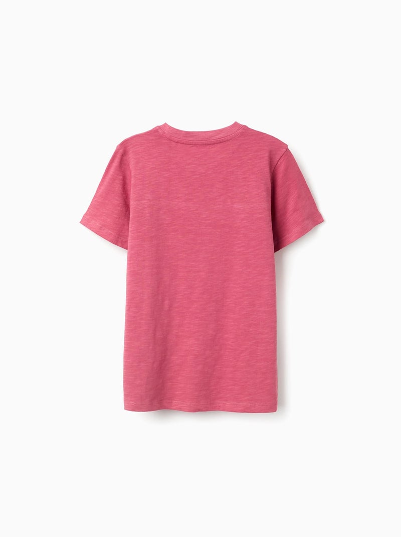 T-Shirt en Coton avec Imprimé 'Hotel Bell' Rose foncé - Kiabi