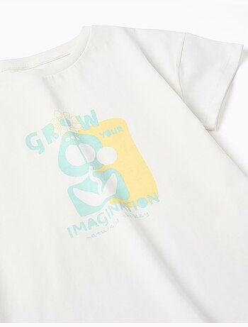 T-shirt en coton avec imprimé Imagination