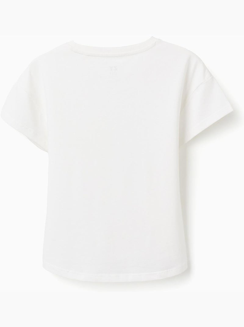 T-shirt en coton avec imprimé Imagination Blanc - Kiabi