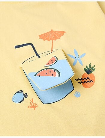 T-shirt en coton avec imprimé poisson 3D
