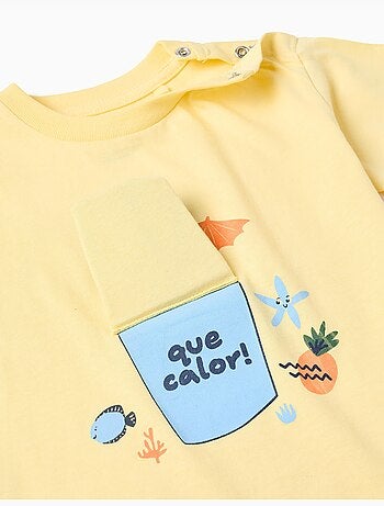 T-shirt en coton avec imprimé poisson 3D