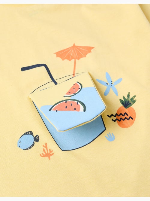 T-shirt en coton avec imprimé jus 3D - Kiabi