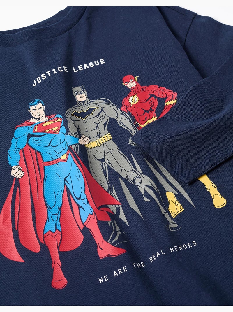 T-shirt en coton avec imprimé Justice League Bleu foncé - Kiabi