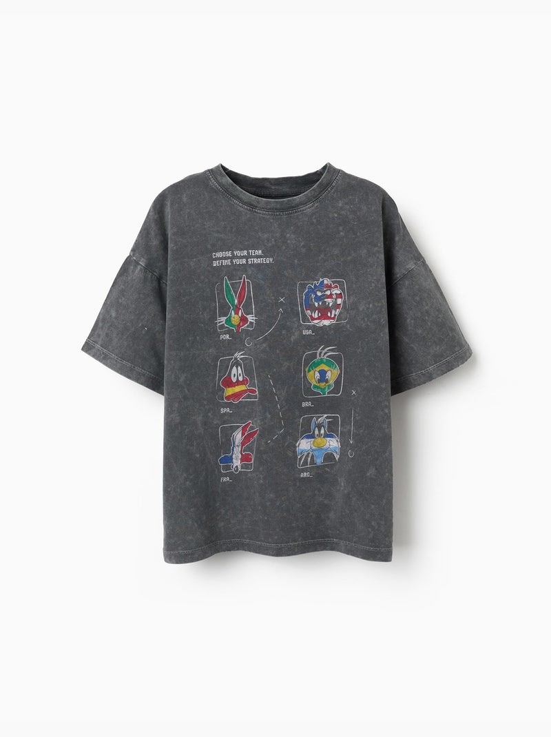 T-shirt en coton avec imprimé Looney Tunes Gris foncé - Kiabi