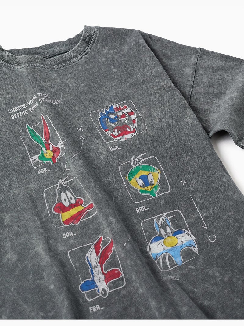 T-shirt en coton avec imprimé Looney Tunes Gris foncé - Kiabi