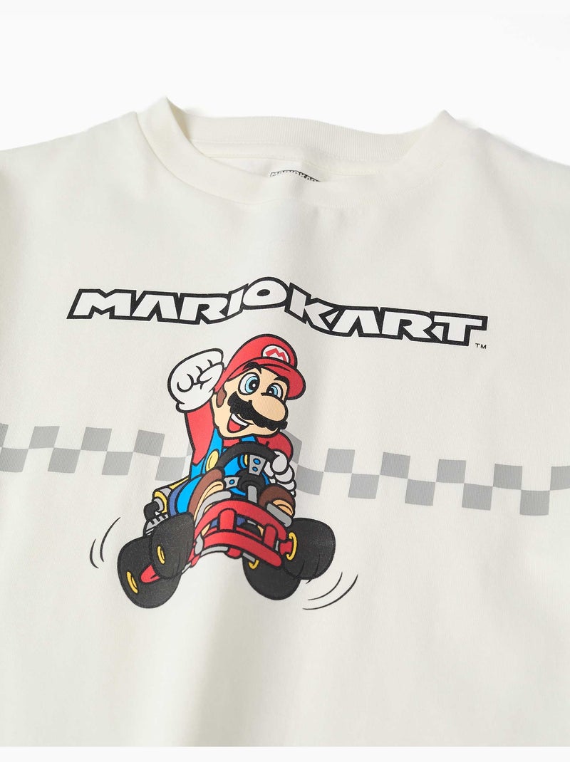 T-shirt en coton avec imprimé Mario Kart Blanc - Kiabi