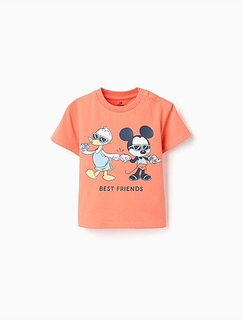 T-shirt en coton avec imprimé Mickey & Donald