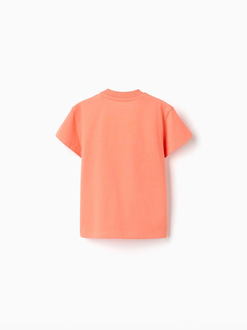 T-shirt en coton avec imprimé Mickey & Donald Noir Orange - Kiabi