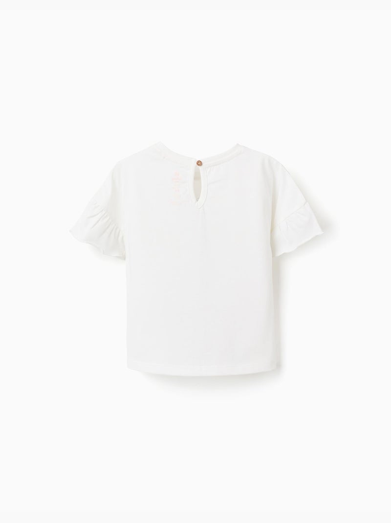 T-shirt en coton avec imprimé Minnie et Daisy Blanc - Kiabi