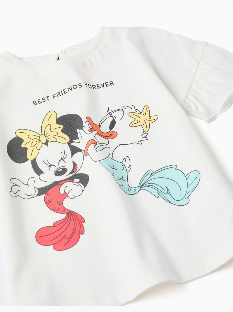 T-shirt en coton avec imprimé Minnie et Daisy Blanc - Kiabi