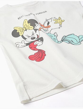 T-shirt en coton avec imprimé Minnie et Daisy