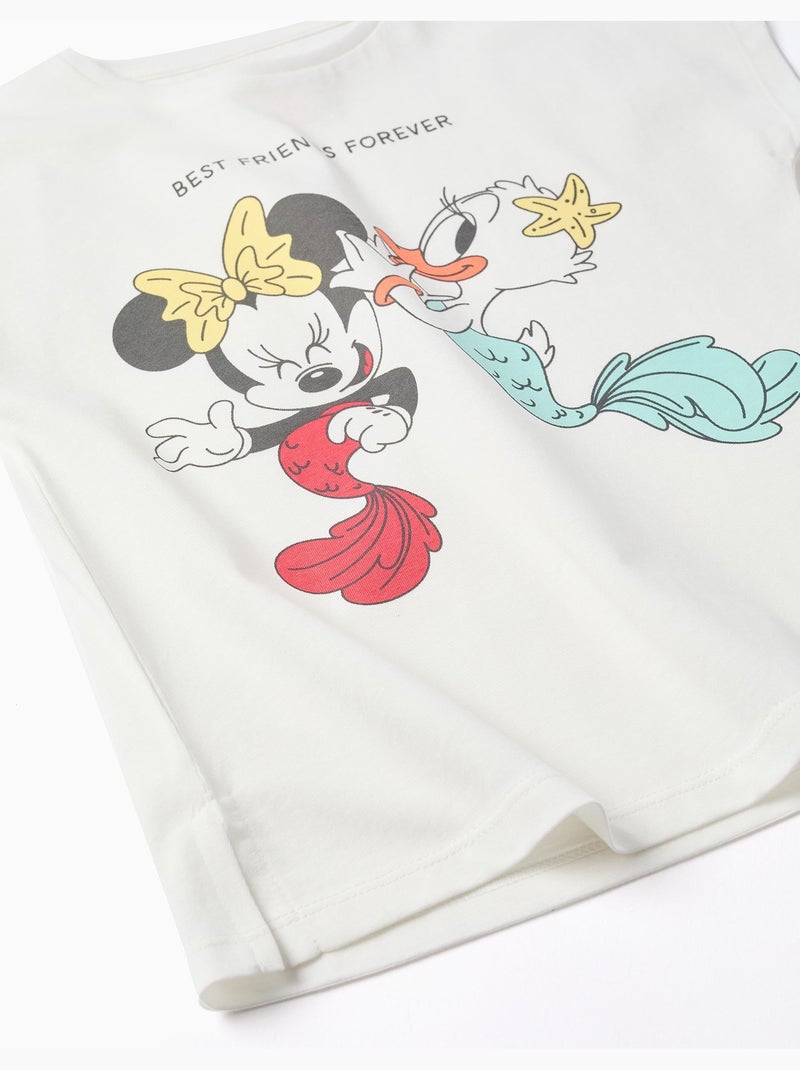 T-shirt en coton avec imprimé Minnie et Daisy Blanc - Kiabi
