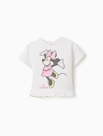 T-shirt en coton avec imprimé Minnie et volants