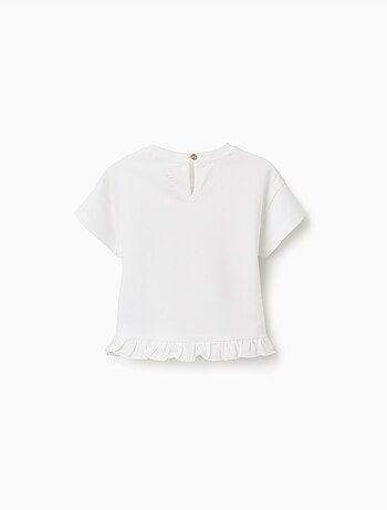 T-shirt en coton avec imprimé Minnie et volants