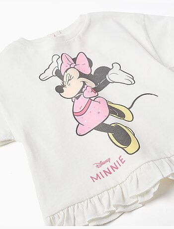 T-shirt en coton avec imprimé Minnie et volants
