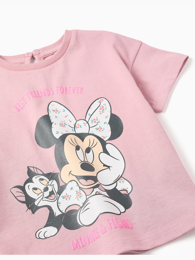 T-shirt en coton avec imprimé Minnie & Figaro Rose clair - Kiabi