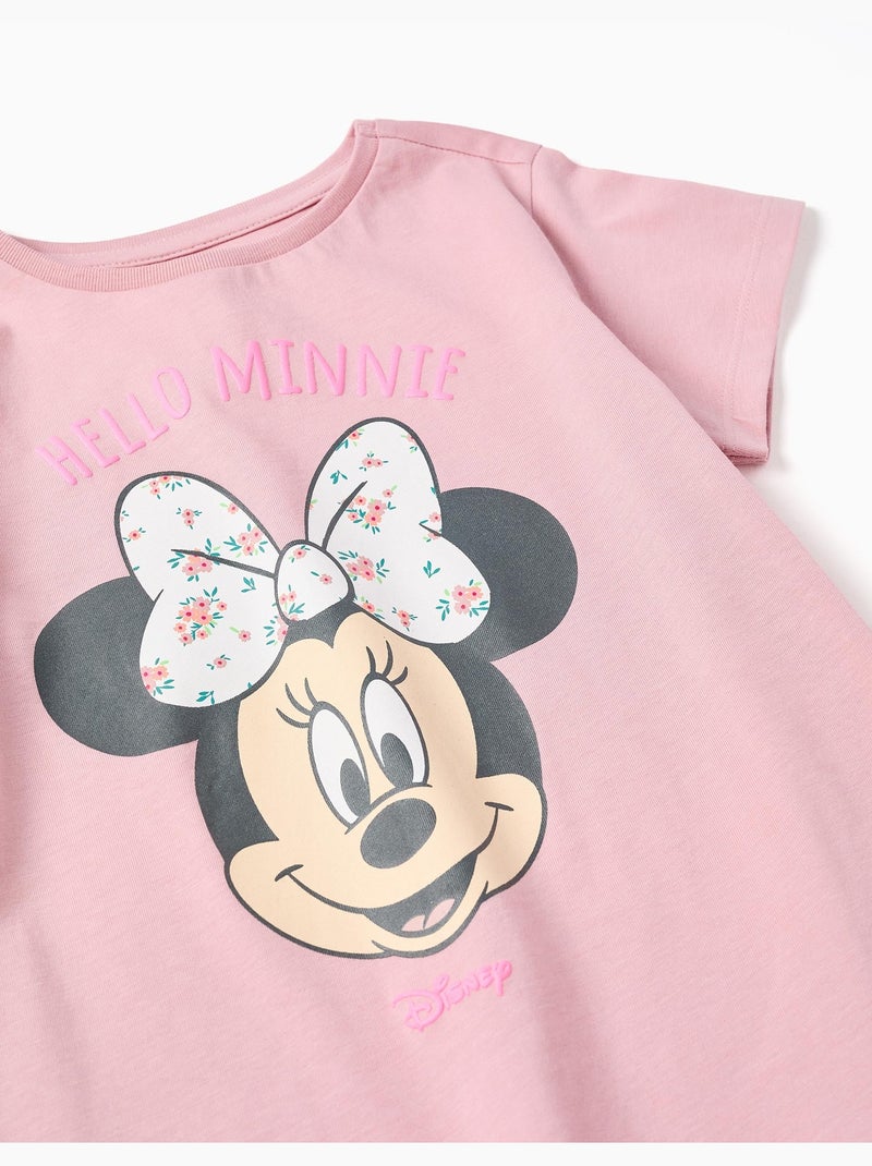 T-shirt en coton avec imprimé Minnie Rose clair - Kiabi