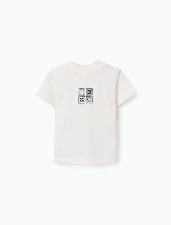 T-shirt en coton avec imprimé mosaïque