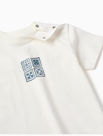 T-shirt en coton avec imprimé mosaïque