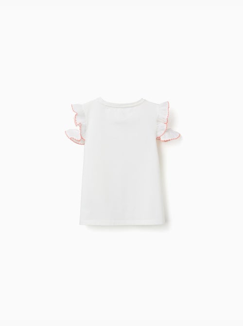 T-shirt en coton avec imprimé mosaïque et manches à volants - Kiabi T-shirt en coton avec imprimé mosaïque et manches à volants - Kiabi