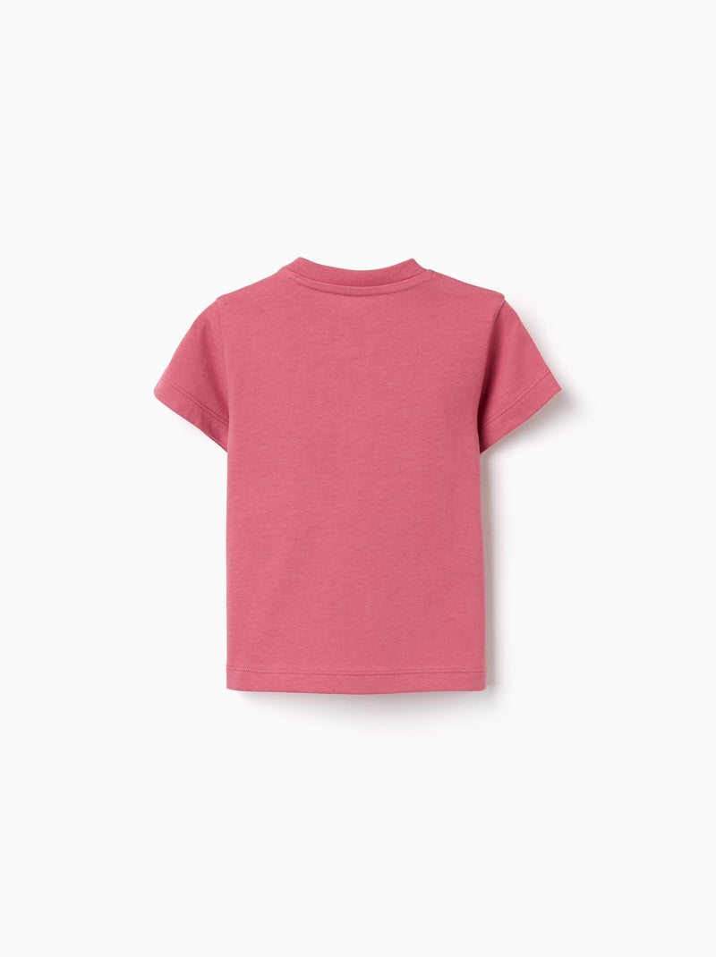 T-shirt en coton avec imprimé Nature Rose foncé - Kiabi