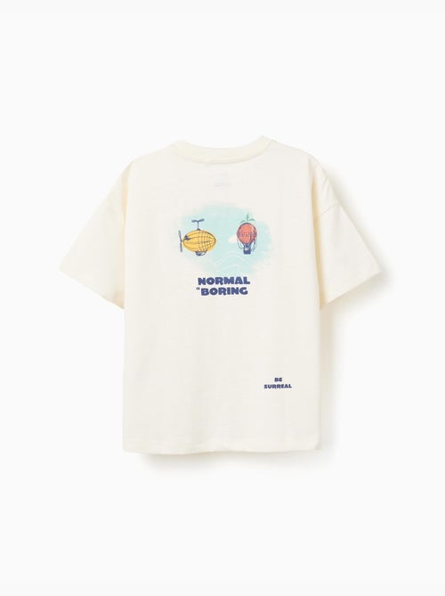 T-shirt en coton avec imprimé Normal is Boring - Kiabi