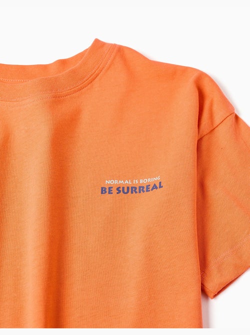 T-shirt en coton avec imprimé Normal is Boring - Kiabi
