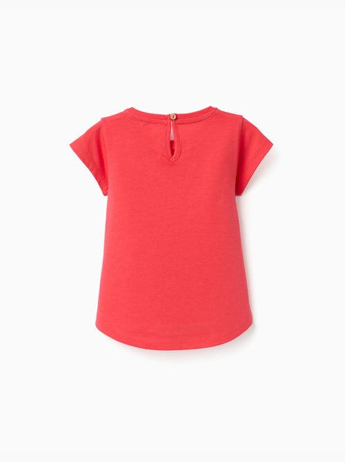 T-shirt en coton avec imprimé orange - Kiabi