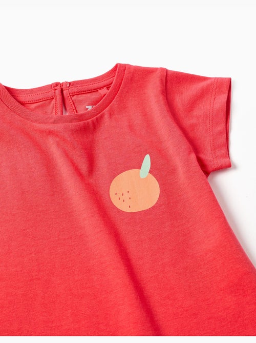 T-shirt en coton avec imprimé orange - Kiabi