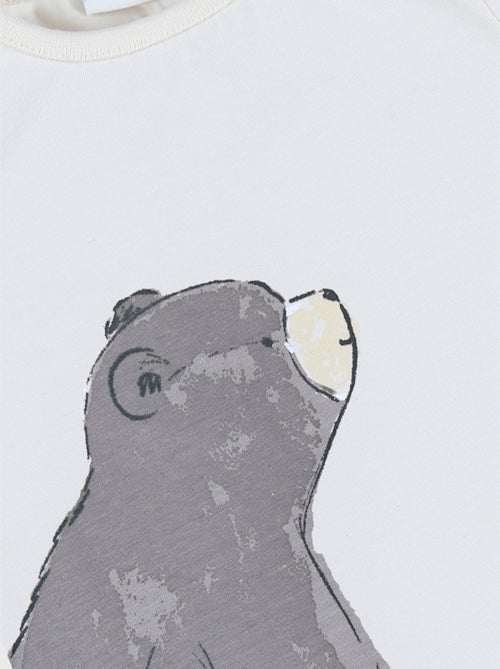 T-shirt en coton avec imprimé ours Noukie's - Kiabi