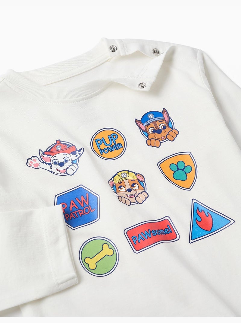 T-shirt en coton avec imprimé Paw Patrol Blanc - Kiabi