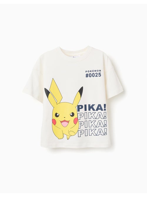 T-shirt en coton avec imprimé Pikachu - Kiabi