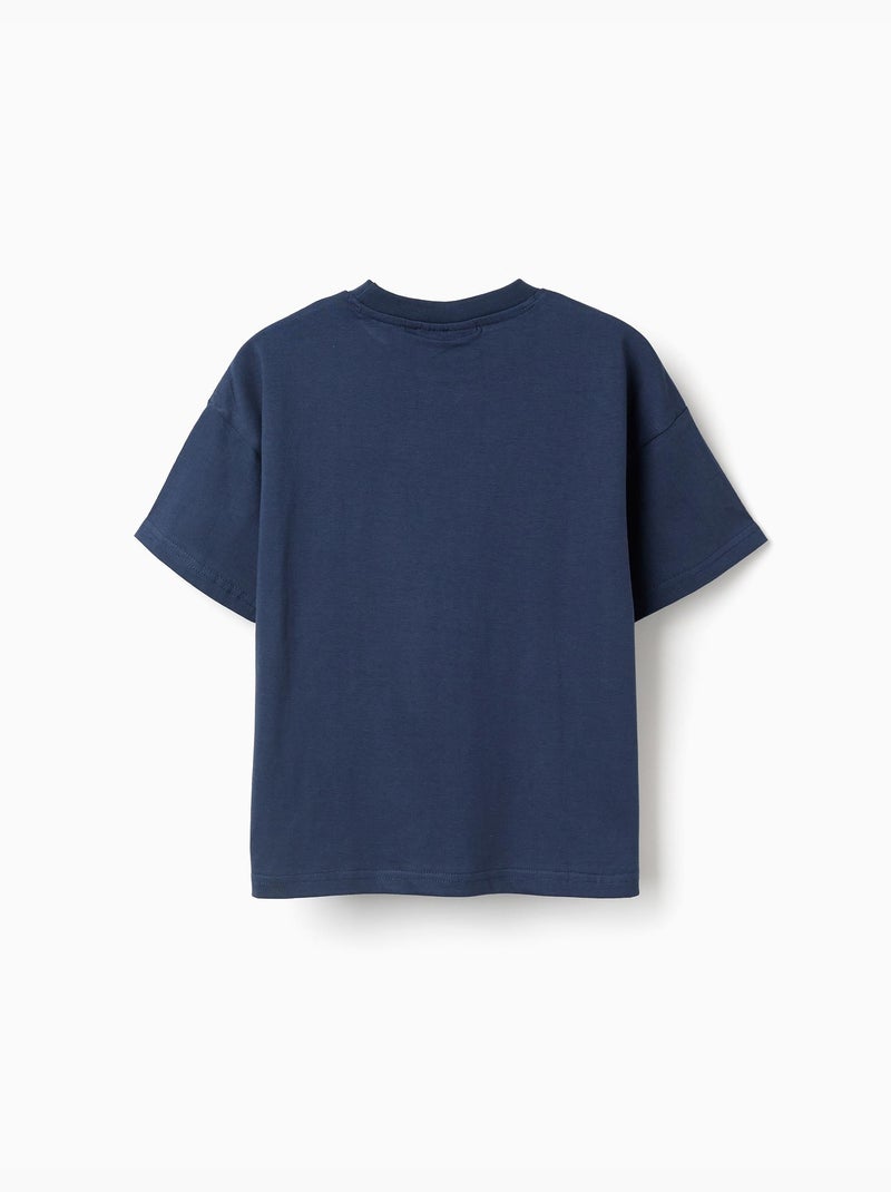 T-shirt en coton avec imprimé Pikachu Bleu foncé - Kiabi