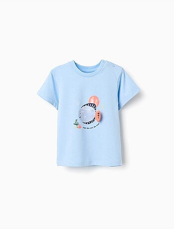 T-shirt en coton avec imprimé poisson 3D