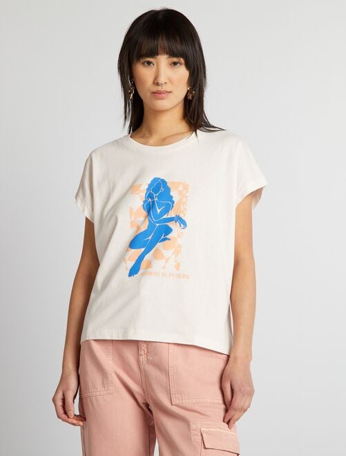 T-shirt en coton avec imprimé - Kiabi