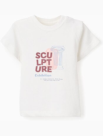 T-shirt en coton avec imprimé Sculpture