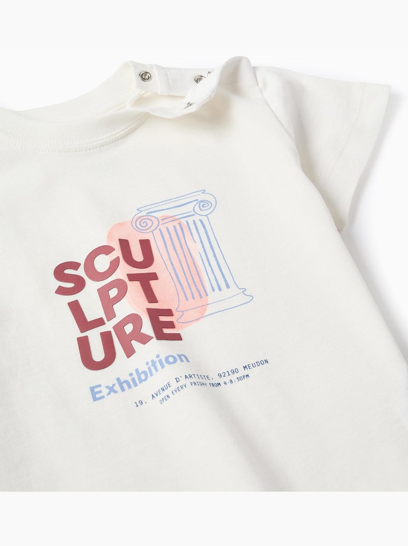 T-shirt en coton avec imprimé Sculpture Blanc - Kiabi