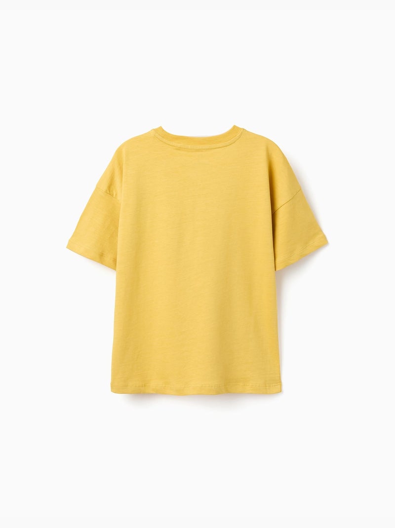 T-shirt en coton avec imprimé See the Unseen Jaune foncé - Kiabi