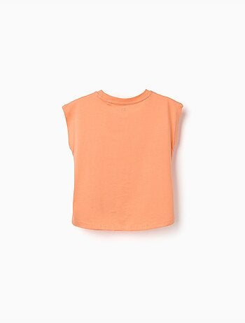 T-shirt en coton avec imprimé soleil et palmiers