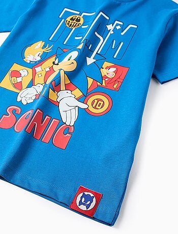 T-Shirt en Coton avec Imprimé Sonic