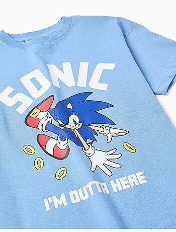 T-shirt en coton avec imprimé Sonic sur le devant