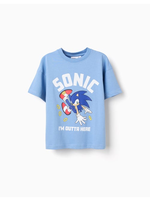 T-shirt en coton avec imprimé Sonic sur le devant - Kiabi