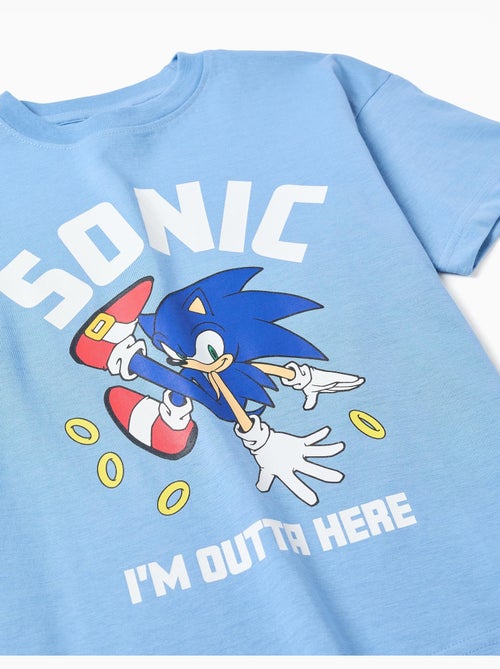 T-shirt en coton avec imprimé Sonic sur le devant - Kiabi