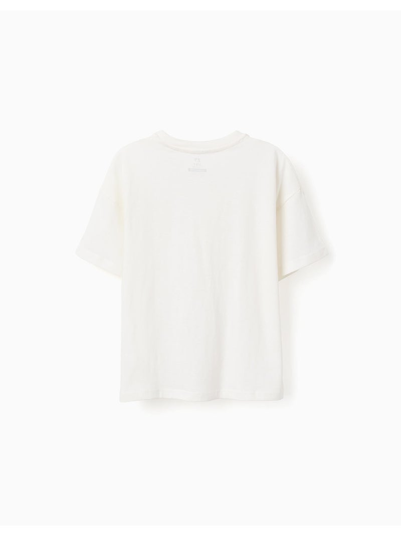 T-shirt en coton avec imprimé Sou do Sol Blanc - Kiabi
