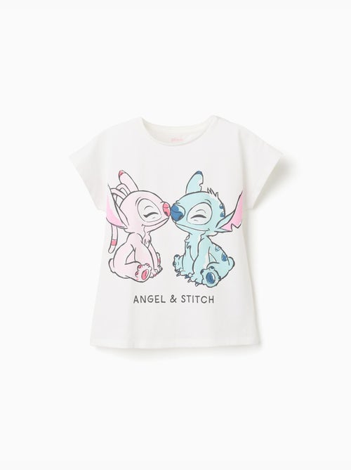 T-shirt en coton avec imprimé Stitch et Angel - Kiabi