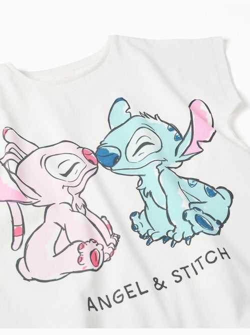 T-shirt en coton avec imprimé Stitch et Angel - Kiabi