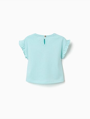 T-shirt en coton avec imprimé Stitch et volants