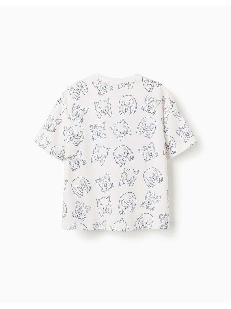 T-shirt en coton avec imprimé Team Sonic Blanc - Kiabi