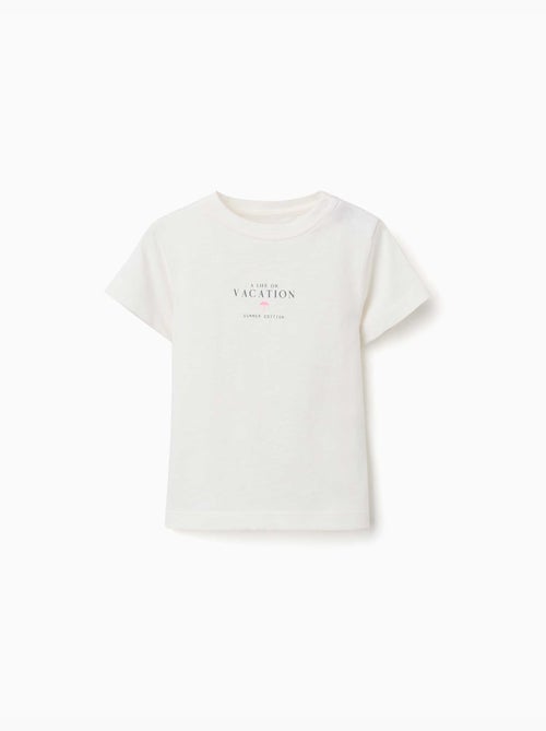 T-shirt en coton avec imprimé Vacation - Kiabi